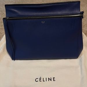Celine Supple Calfksin Edge Medium Bag in Cobalt Blue comes with dustbag